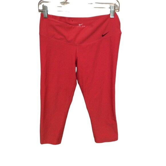NIKE Dri-Fit Capri Legging Medium Women Coral  Polyester Spandex - Picture 1 of 4